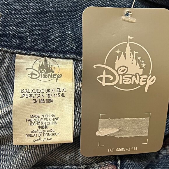 Disney Minnie Mouse Button Down Denim Jacket Collared Classic Jean Sweater XL - Picture 12 of 12